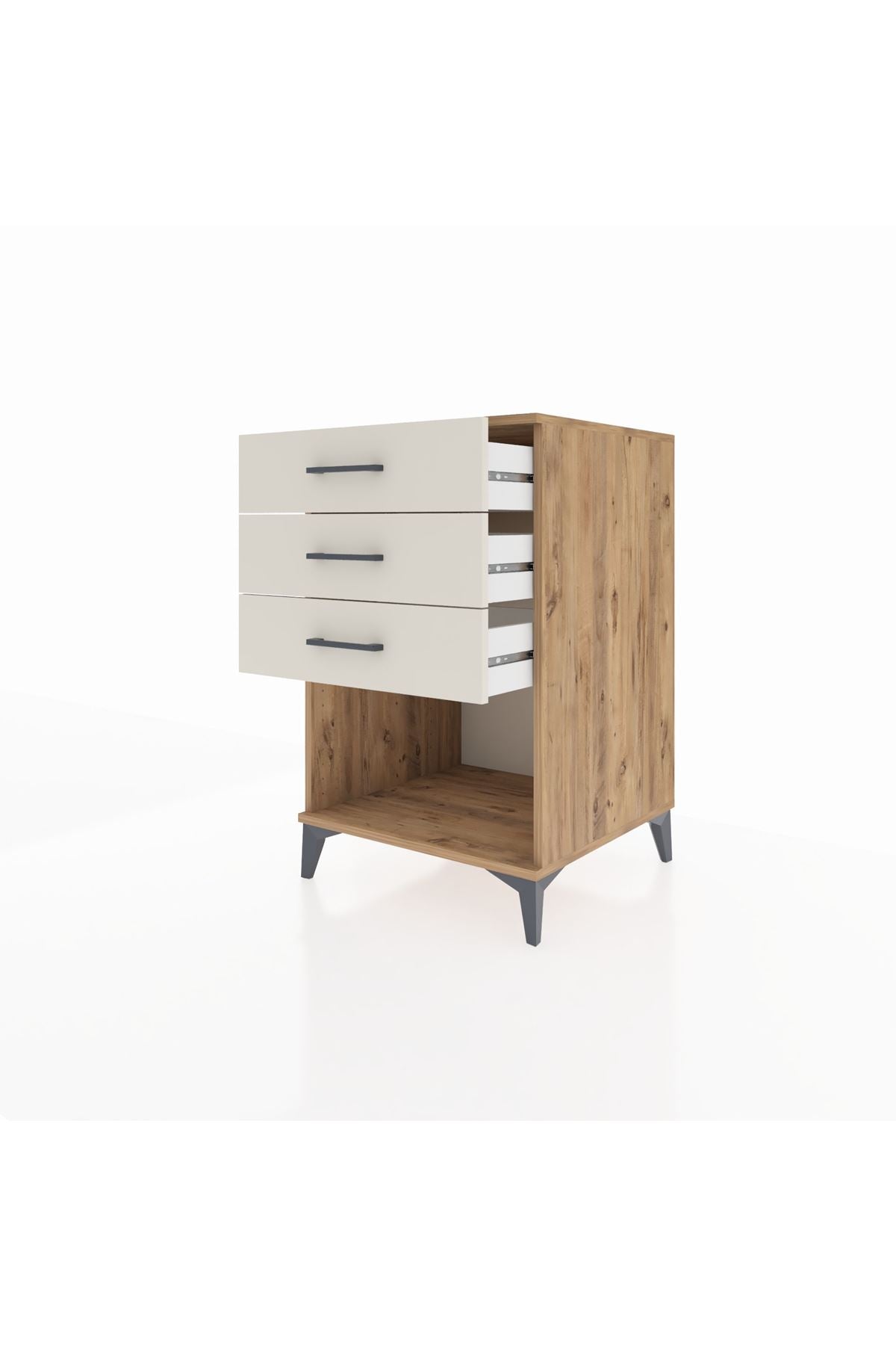 Kronos Komodin 3 Çekmeceli 60x59x96 Çam-Aytaşı