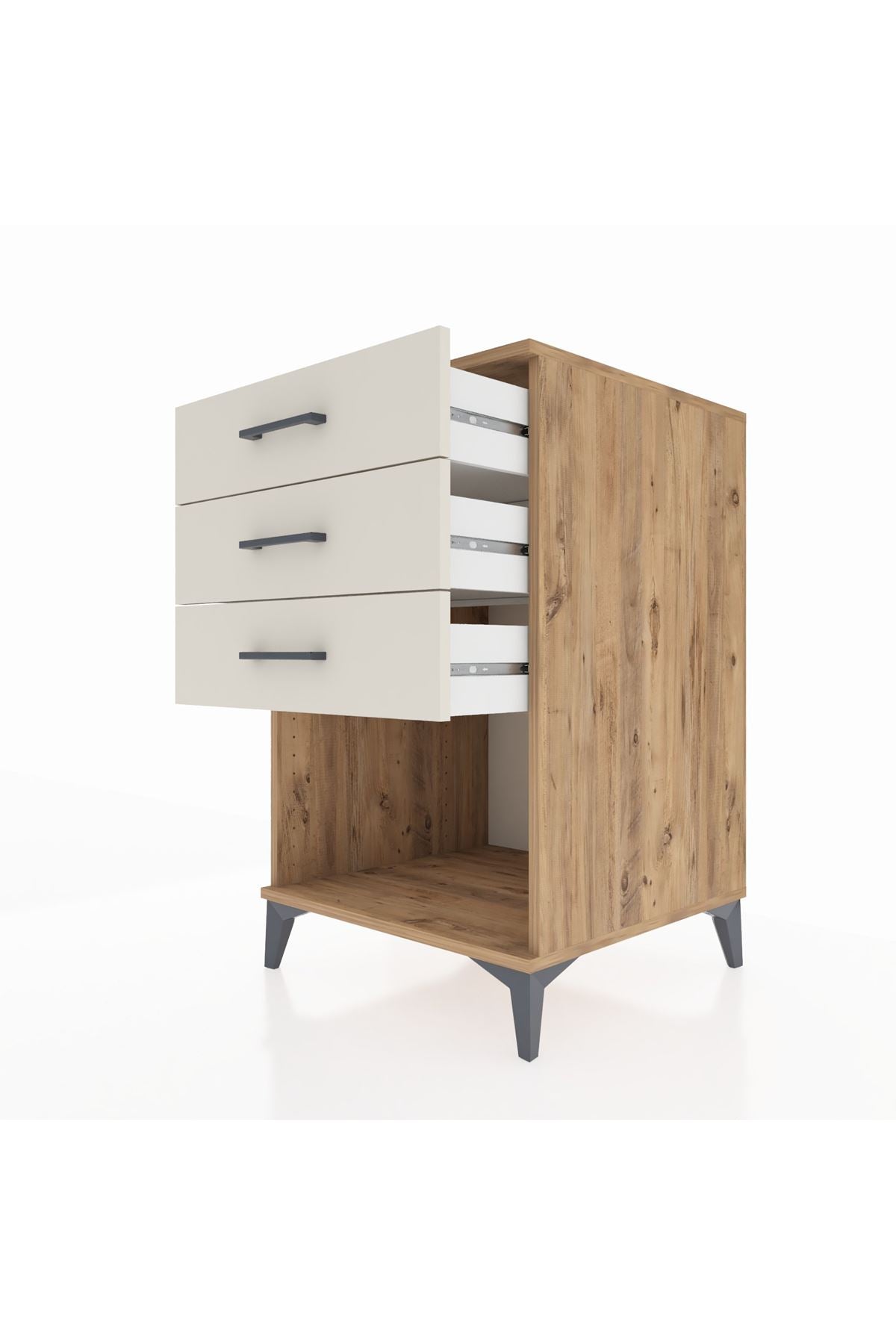 Kronos Komodin 3 Çekmeceli 60x59x96 Çam-Aytaşı