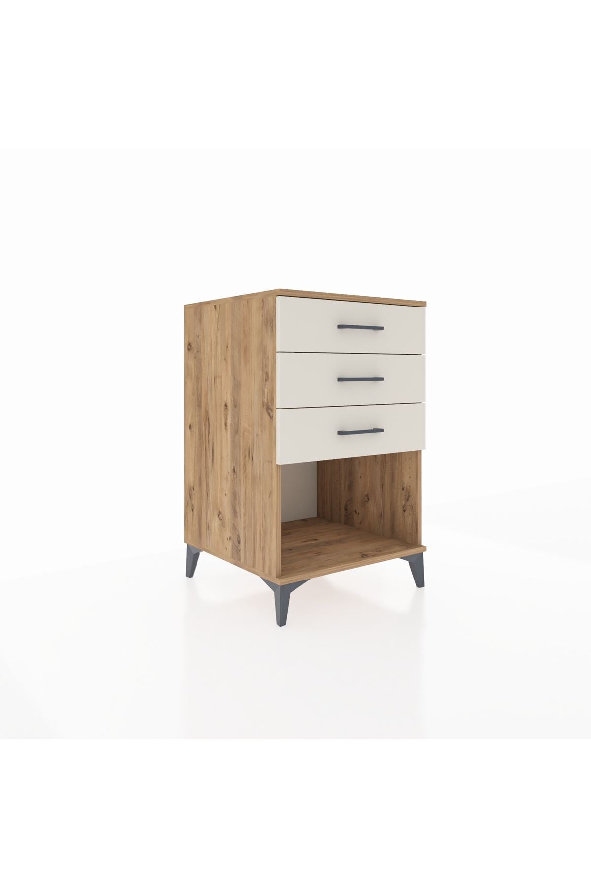 Kronos Komodin 3 Çekmeceli 60x59x96 Çam-Aytaşı