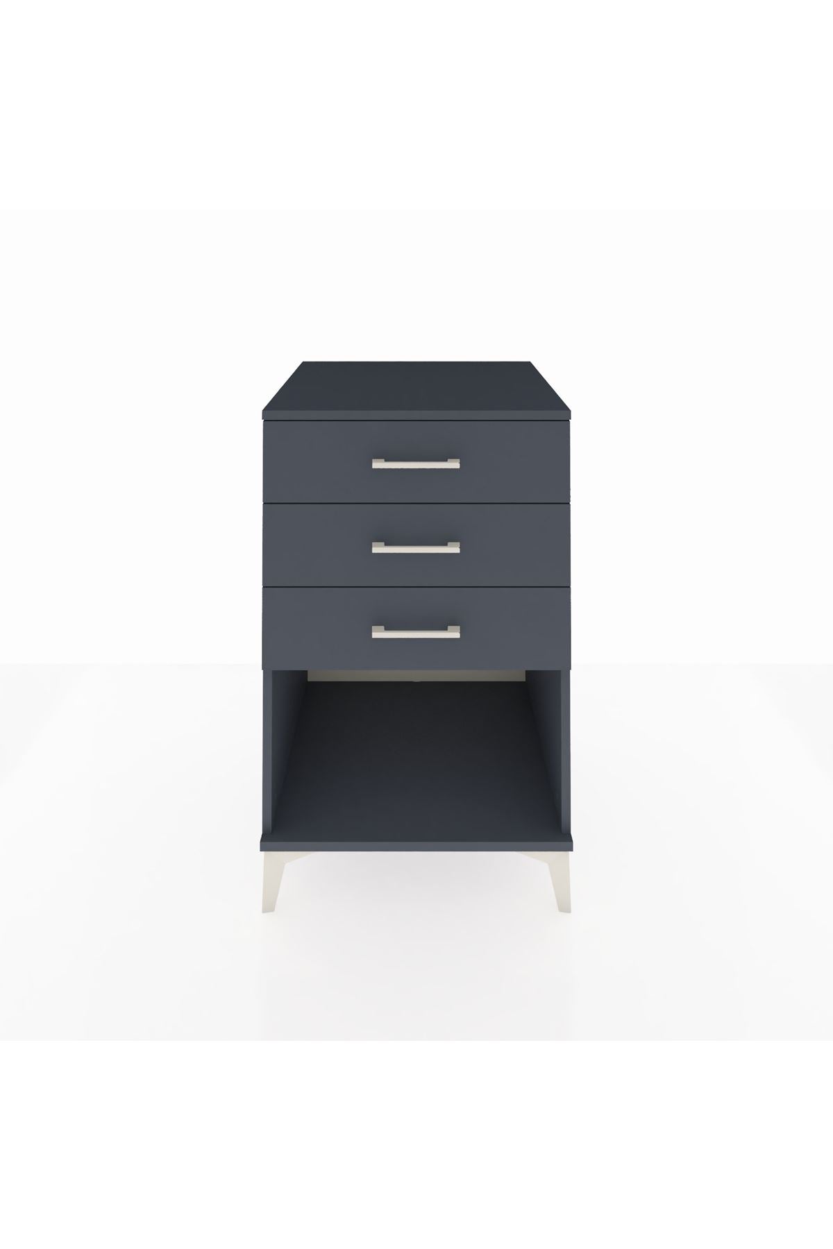 Kronos Komodin 3 Çekmeceli 60x59x96 Antrasit-Antrasit