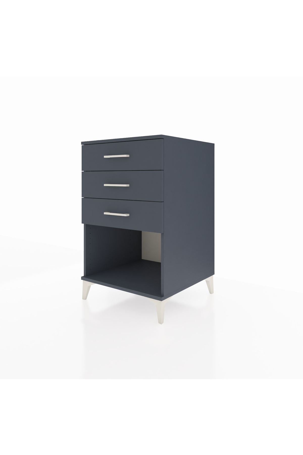 Kronos Komodin 3 Çekmeceli 60x59x96 Antrasit-Antrasit