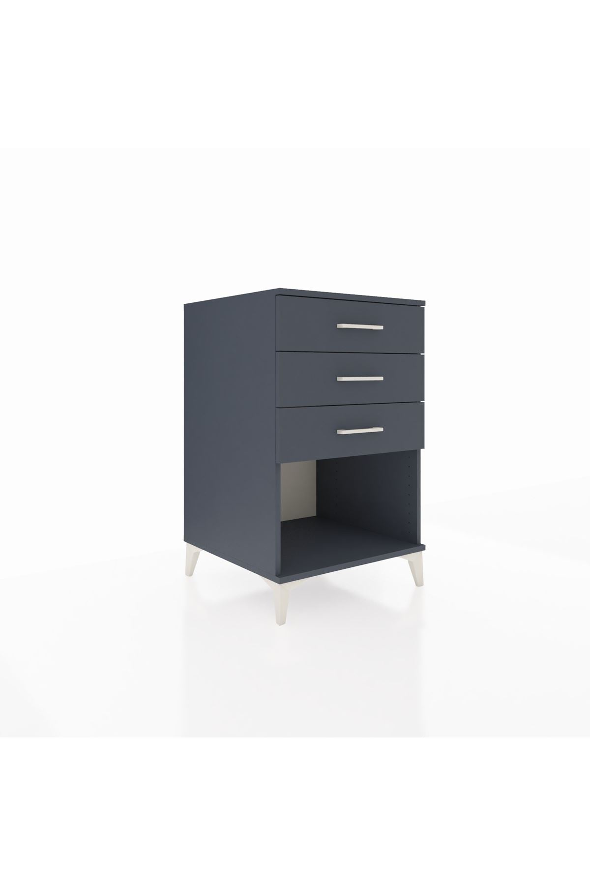 Kronos Komodin 3 Çekmeceli 60x59x96 Antrasit-Antrasit