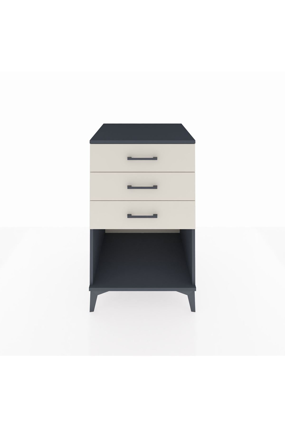 Kronos Komodin 3 Çekmeceli 60x59x96 Antrasit-Aytaşı