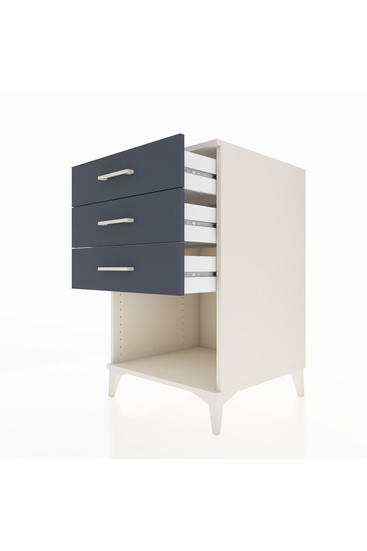 Kronos Komodin 3 Çekmeceli 60x59x96 Aytaşı-Antrasit