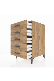 Kronos Komodin 5 Çekmeceli 60x59x96 Çam-Çam