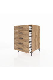 Kronos Komodin 5 Çekmeceli 60x59x96 Çam-Çam