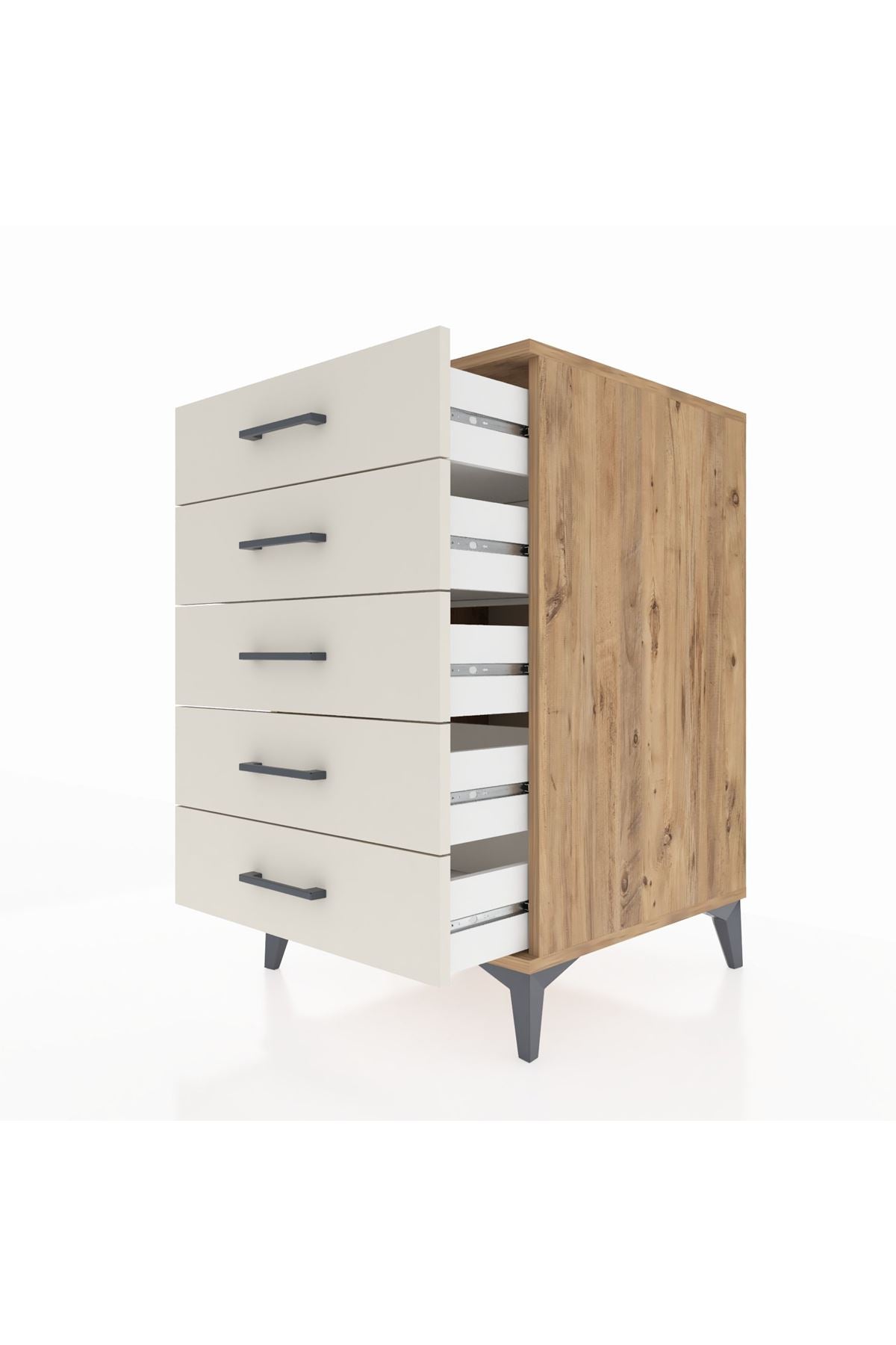 Kronos Komodin 5 Çekmeceli 60x59x96 Çam-Aytaşı