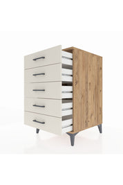 Kronos Komodin 5 Çekmeceli 60x59x96 Çam-Aytaşı