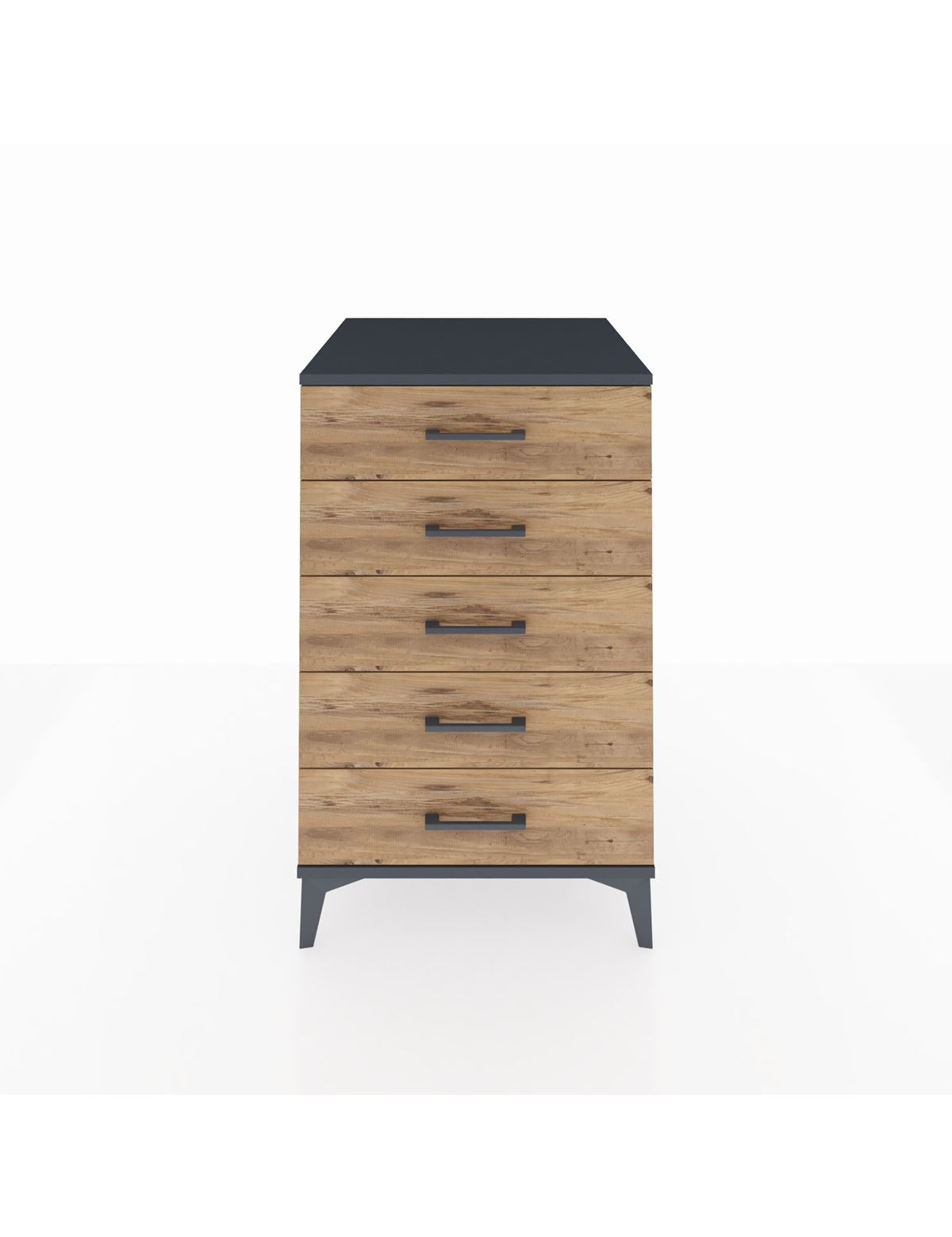 Kronos Komodin 5 Çekmeceli 60x59x96 Antrasit-Çam