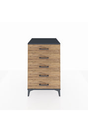 Kronos Komodin 5 Çekmeceli 60x59x96 Antrasit-Çam