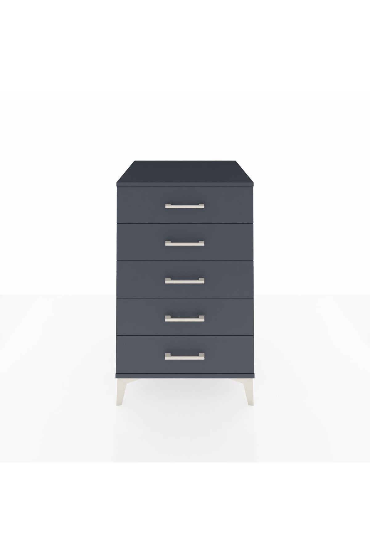 Kronos Komodin 5 Çekmeceli 60x59x96 Antrasit-Antrasit