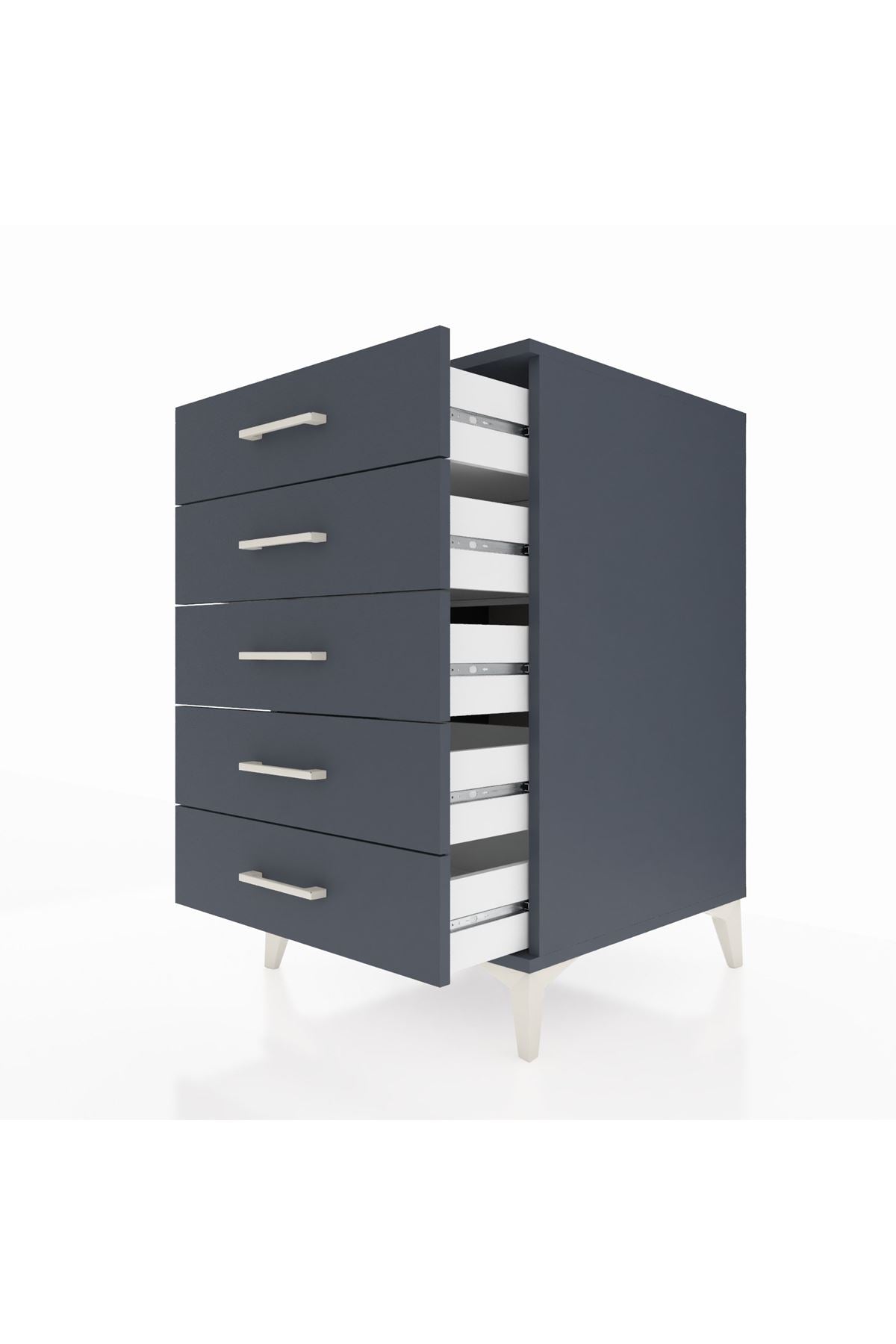 Kronos Komodin 5 Çekmeceli 60x59x96 Antrasit-Antrasit