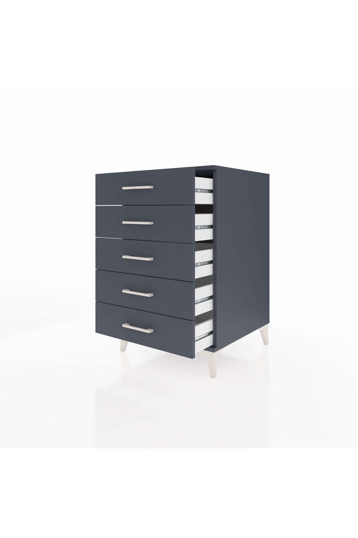 Kronos Komodin 5 Çekmeceli 60x59x96 Antrasit-Antrasit