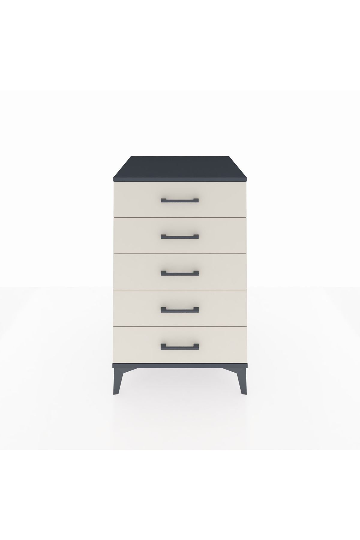 Kronos Komodin 5 Çekmeceli 60x59x96 Antrasit-Aytaşı