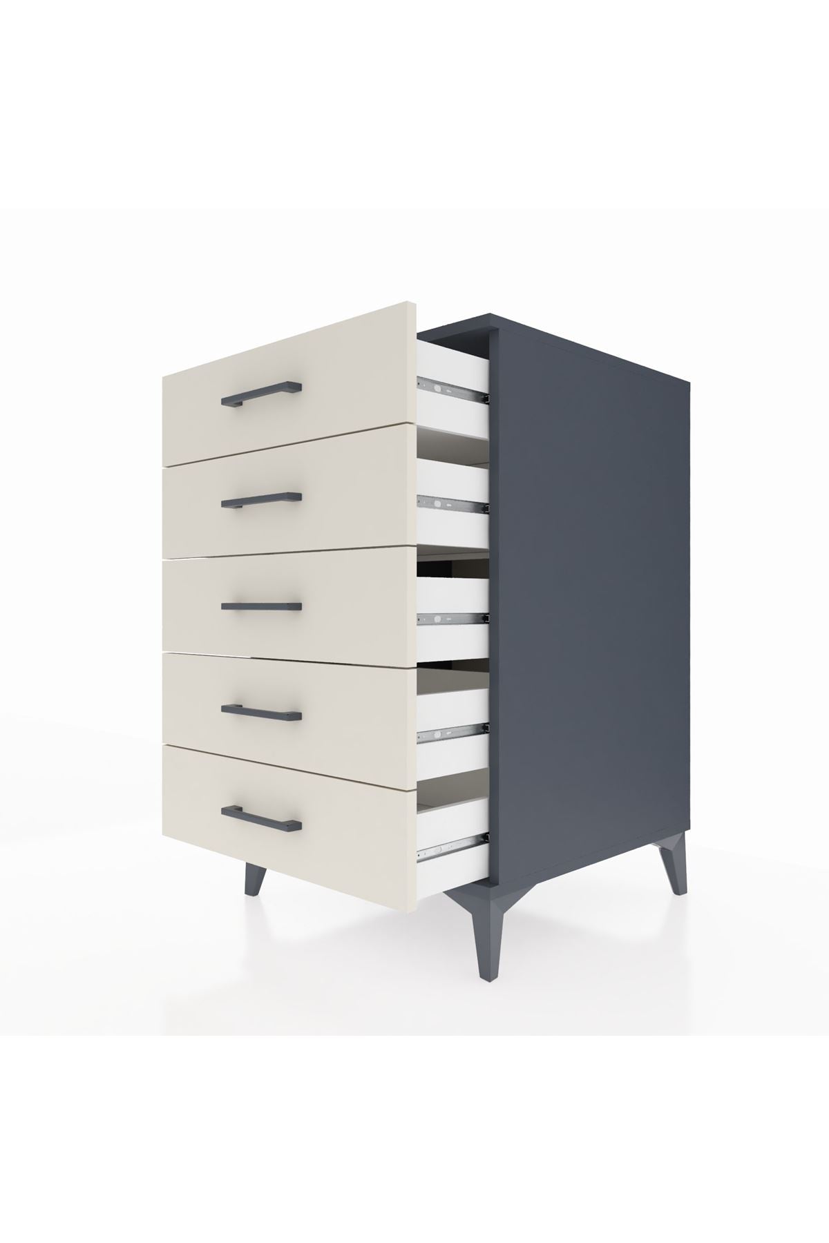 Kronos Komodin 5 Çekmeceli 60x59x96 Antrasit-Aytaşı