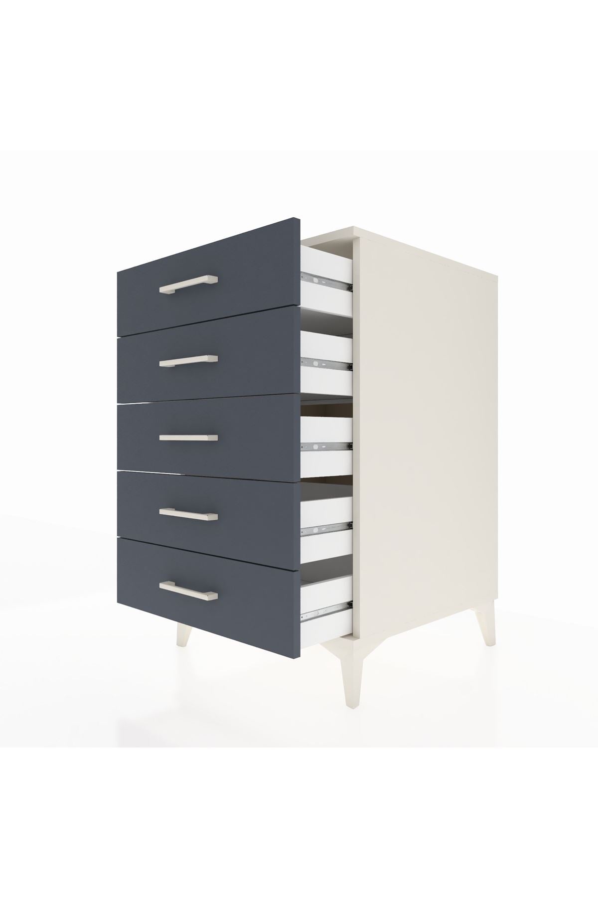 Kronos Komodin 5 Çekmeceli 60x59x96 Aytaşı-Antrasit