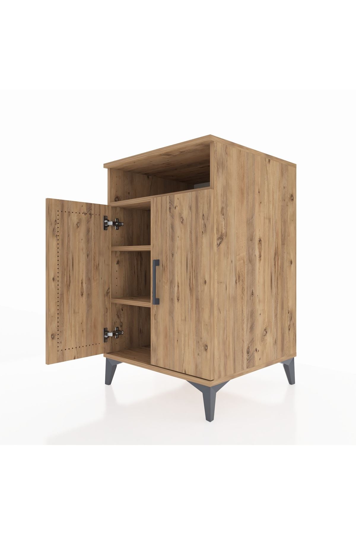 Kronos Komodin 3 Raflı 2 Kapaklı 60x59x96 Çam-Çam