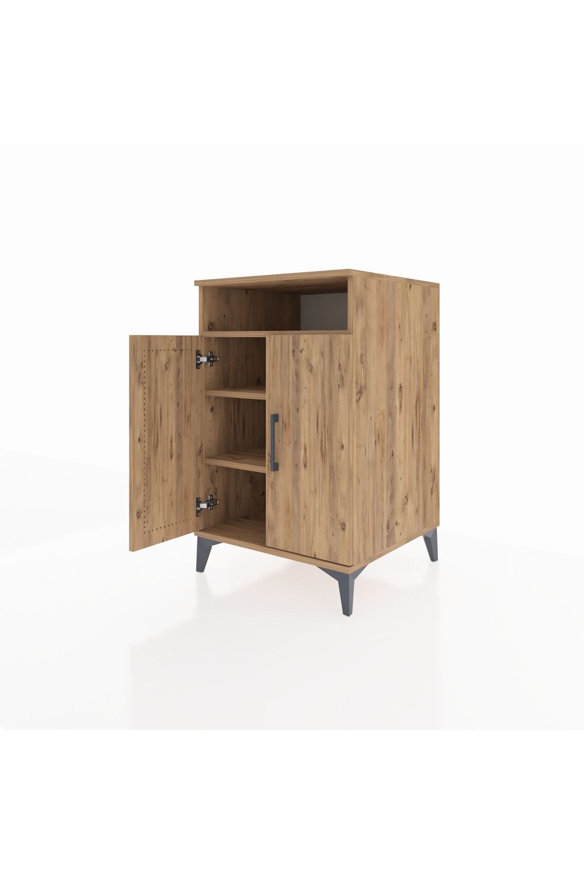 Kronos Komodin 3 Raflı 2 Kapaklı 60x59x96 Çam-Çam