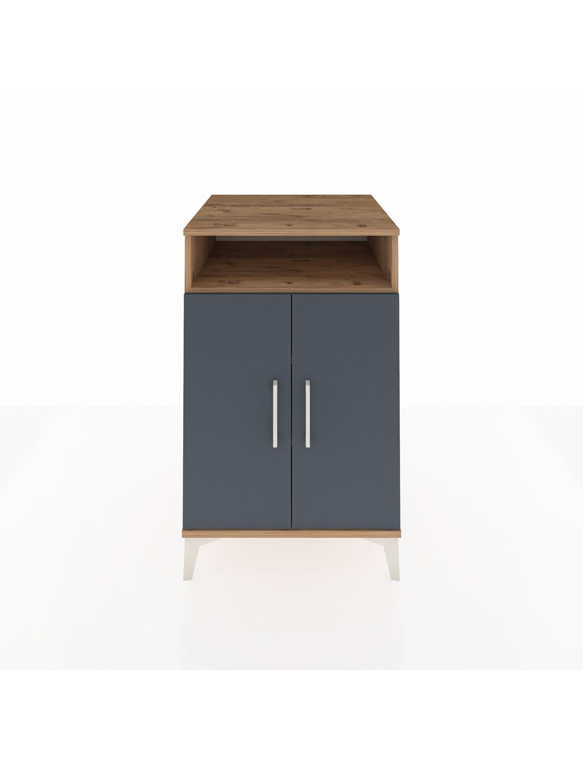 Kronos Komodin 3 Raflı 2 Kapaklı 60x59x96 Çam-Antrasit