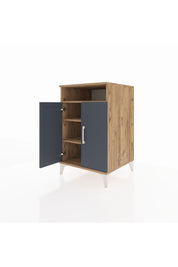 Kronos Komodin 3 Raflı 2 Kapaklı 60x59x96 Çam-Antrasit