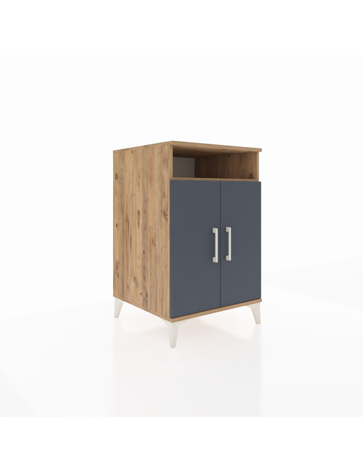 Kronos Komodin 3 Raflı 2 Kapaklı 60x59x96 Çam-Antrasit