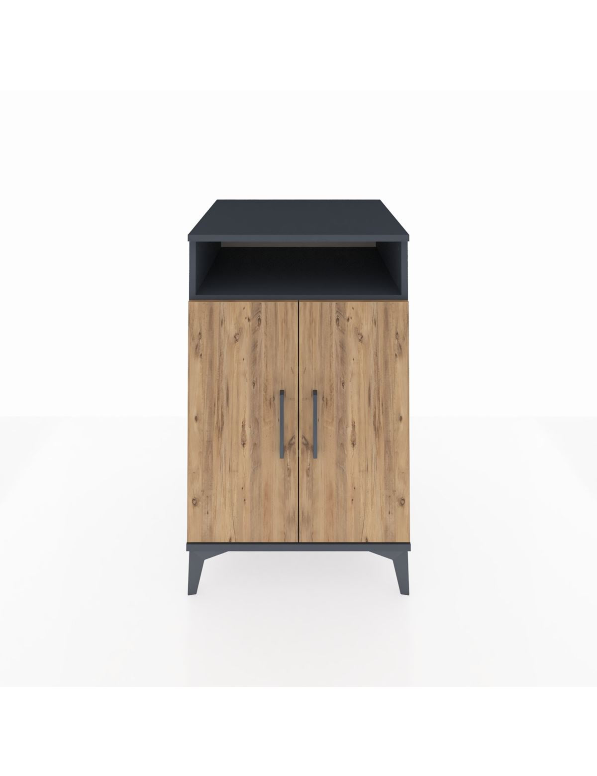 Kronos Komodin 3 Raflı 2 Kapaklı 60x59x96 Antrasit-Çam