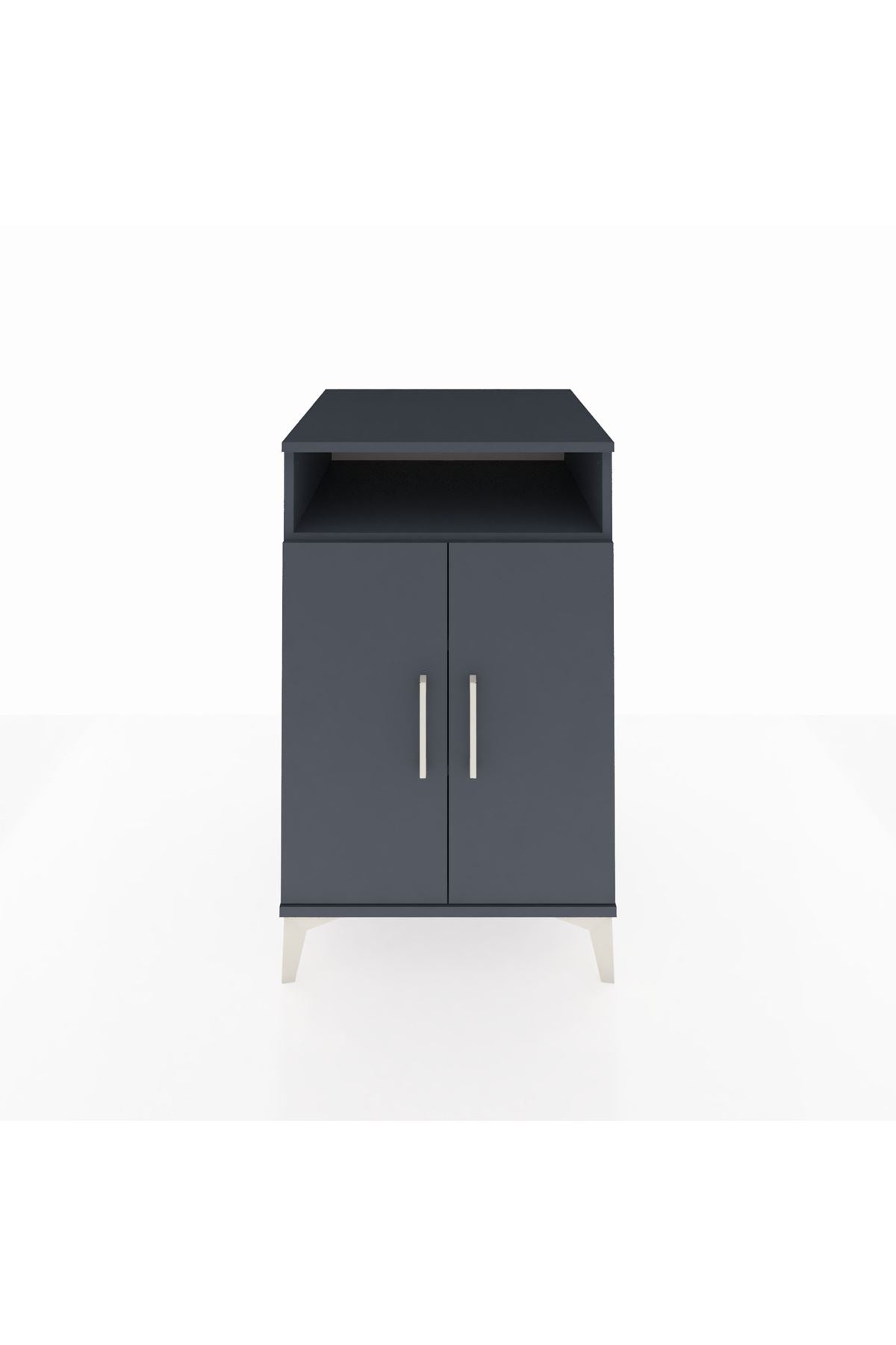 Kronos Komodin 3 Raflı 2 Kapaklı 60x59x96 Antrasit-Antrasit