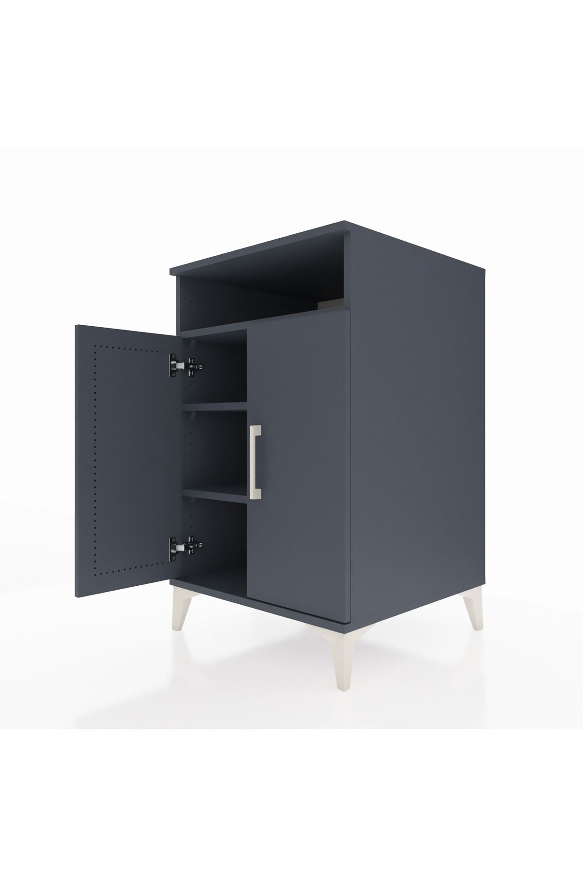 Kronos Komodin 3 Raflı 2 Kapaklı 60x59x96 Antrasit-Antrasit