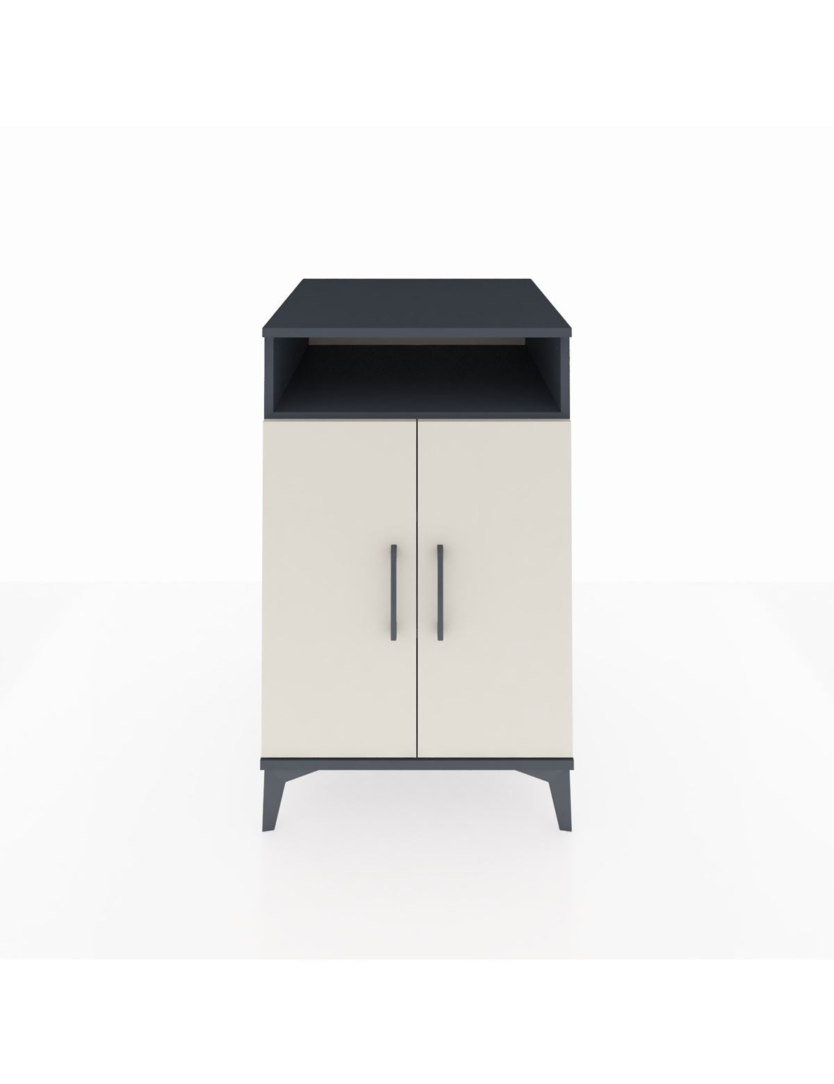 Kronos Komodin 3 Raflı 2 Kapaklı 60x59x96 Antrasit-Aytaşı