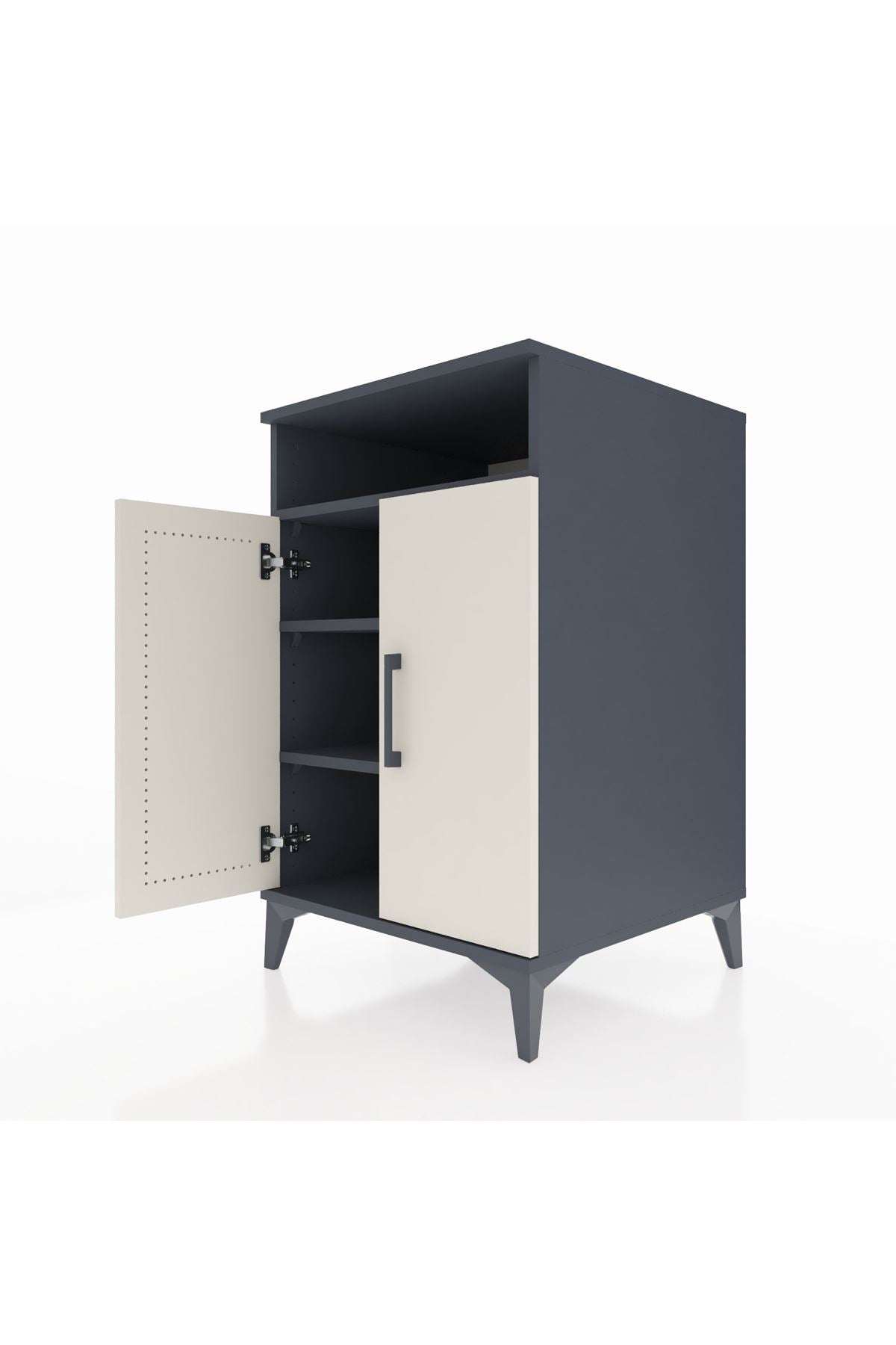 Kronos Komodin 3 Raflı 2 Kapaklı 60x59x96 Antrasit-Aytaşı