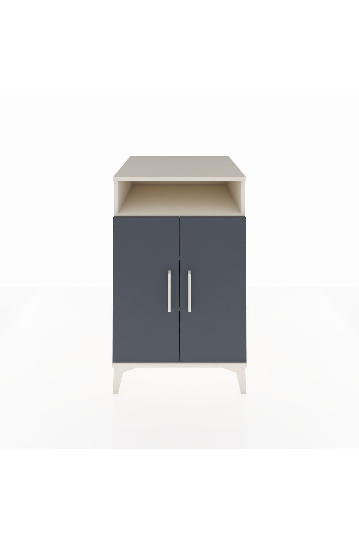 Kronos Komodin 3 Raflı 2 Kapaklı 60x59x96 Aytaşı-Antrasit