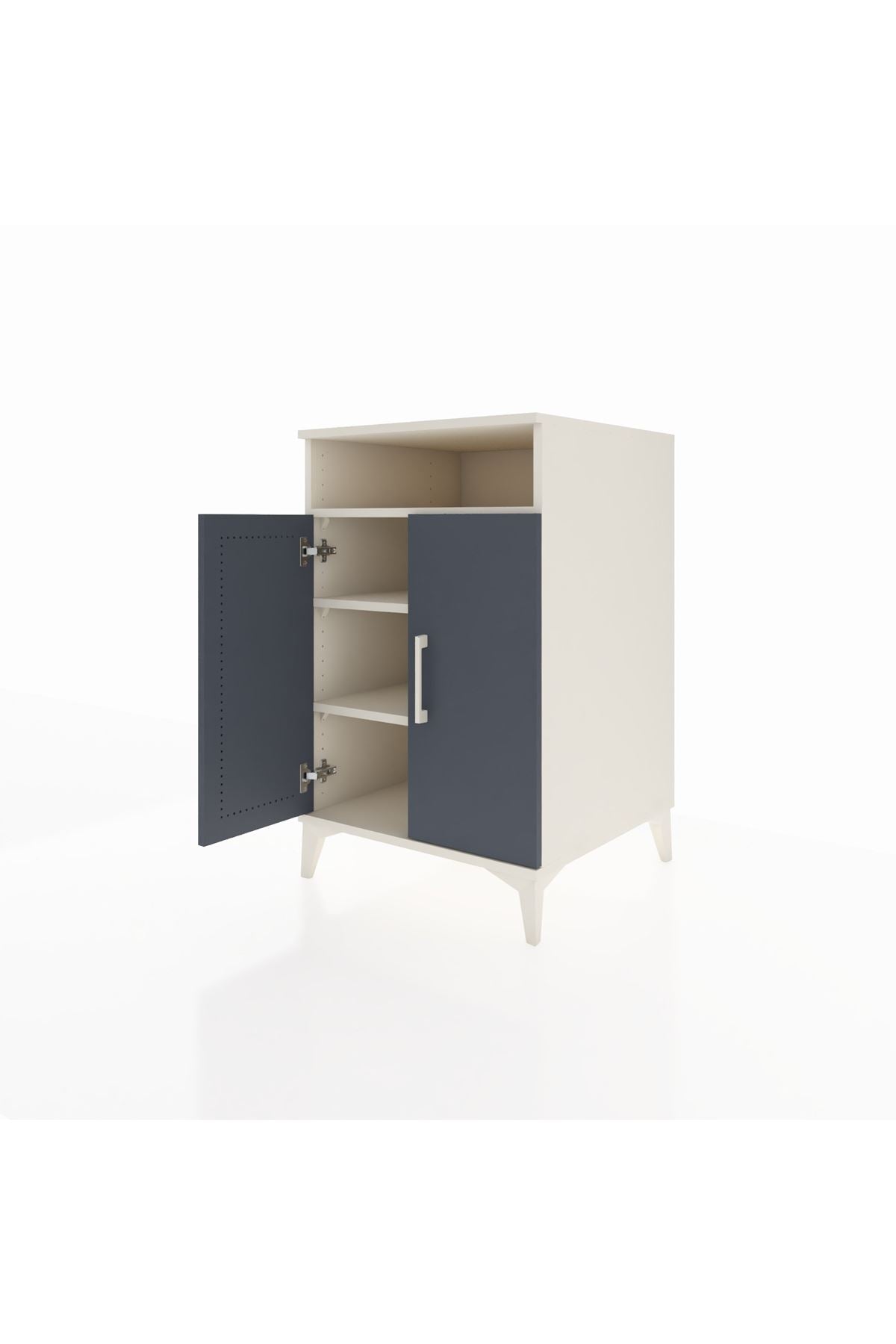 Kronos Komodin 3 Raflı 2 Kapaklı 60x59x96 Aytaşı-Antrasit