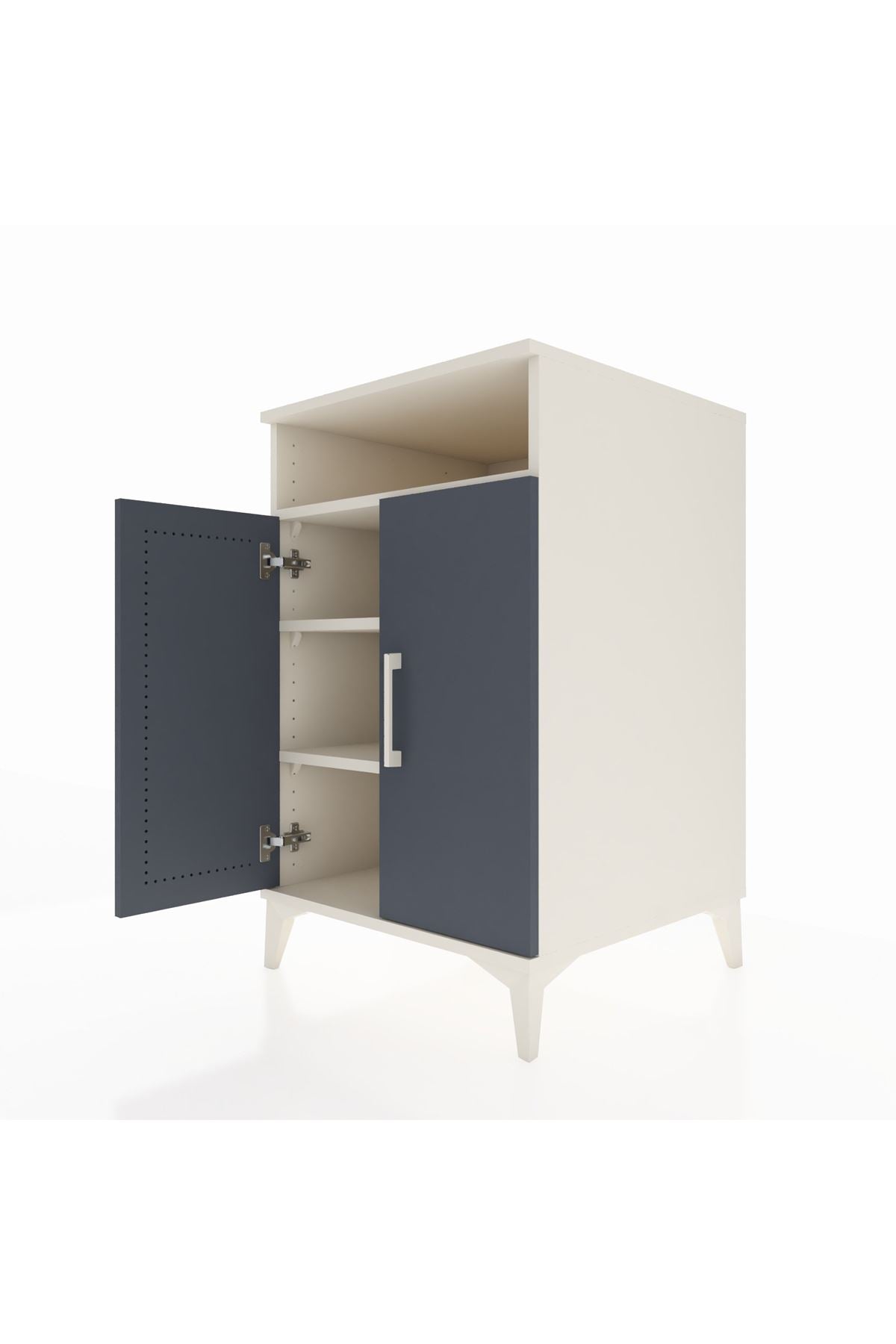 Kronos Komodin 3 Raflı 2 Kapaklı 60x59x96 Aytaşı-Antrasit