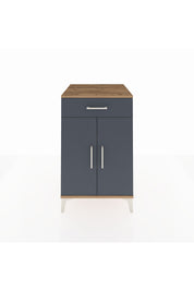 Kronos Komodin 2 Raflı Tek Çekmeceli 2 Kapaklı 60x59x96 Çam-Antrasit