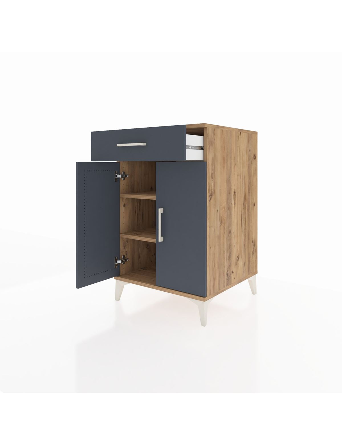 Kronos Komodin 2 Raflı Tek Çekmeceli 2 Kapaklı 60x59x96 - S80M042V8C