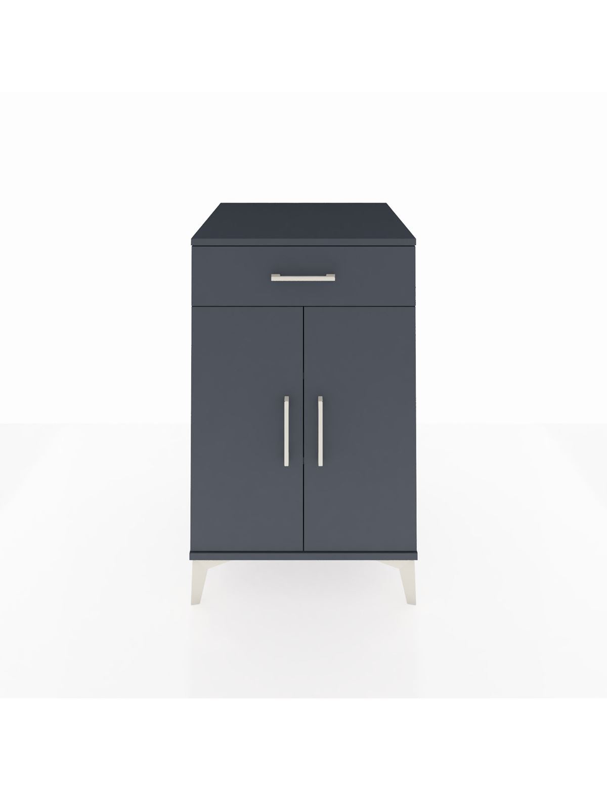 Kronos Komodin 2 Raflı Tek Çekmeceli 2 Kapaklı 60x59x96 Antrasit-Antrasit