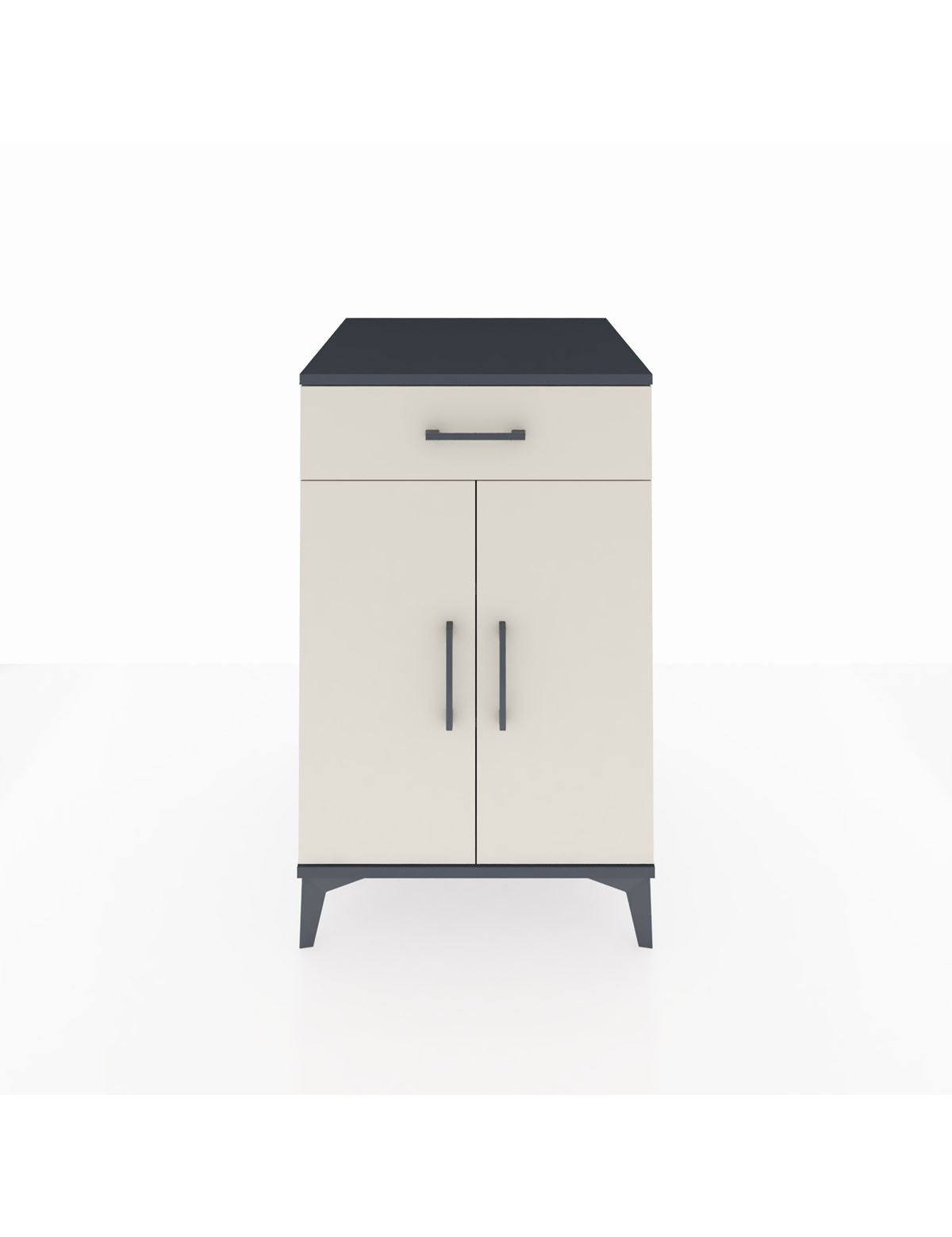 Kronos Komodin 2 Raflı Tek Çekmeceli 2 Kapaklı 60x59x96 Antrasit-Aytaşı