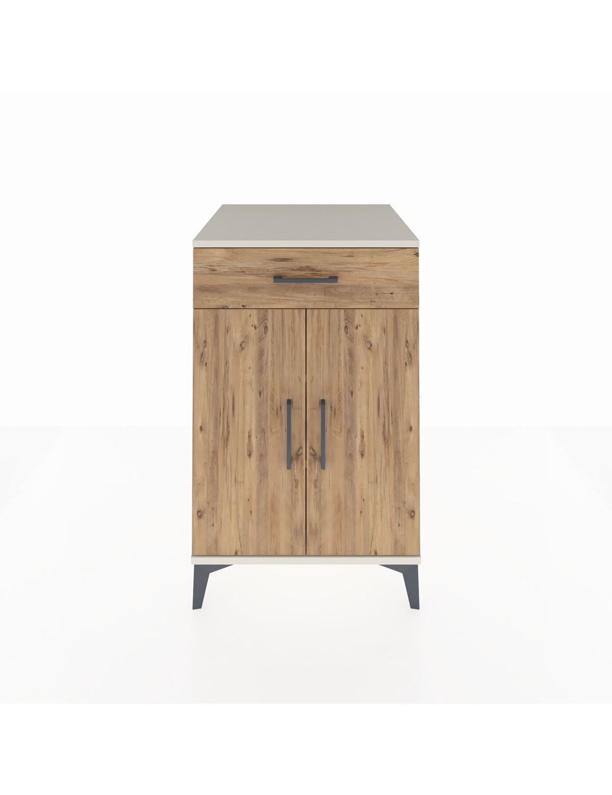 Kronos Komodin 2 Raflı Tek Çekmeceli 2 Kapaklı 60x59x96 Aytaşı-Çam