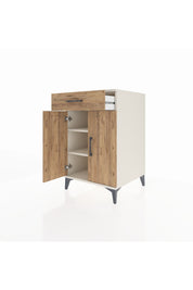 Kronos Komodin 2 Raflı Tek Çekmeceli 2 Kapaklı 60x59x96 Aytaşı-Çam