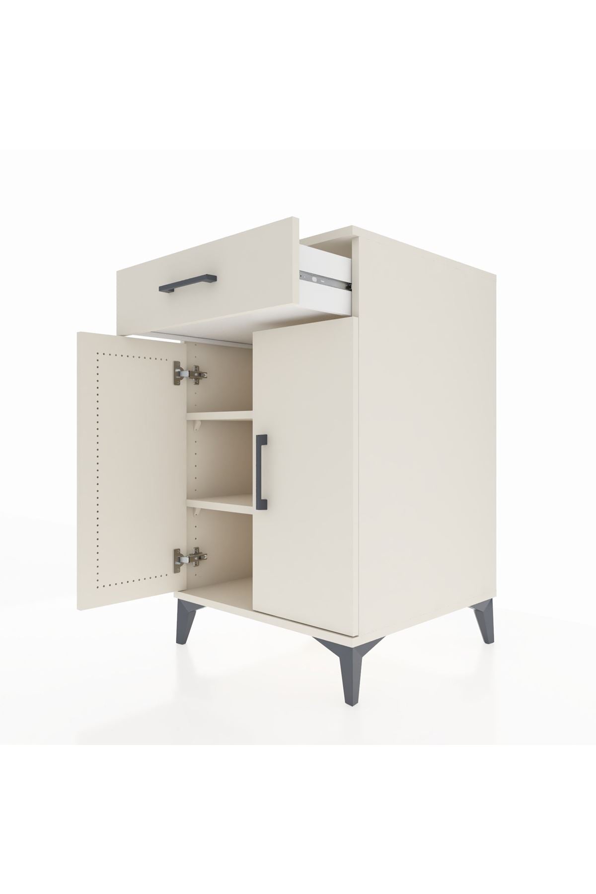 Kronos Komodin 2 Raflı Tek Çekmeceli 2 Kapaklı 60x59x96 Aytaşı-Aytaşı