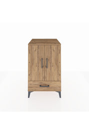 Kronos Komodin 3 Raflı Tek Çekmeceli 2 Kapaklı 60x59x96 Çam-Çam