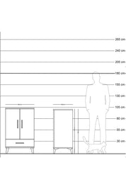 Kronos Komodin 3 Raflı Tek Çekmeceli 2 Kapaklı 60x59x96 Çam-Antrasit