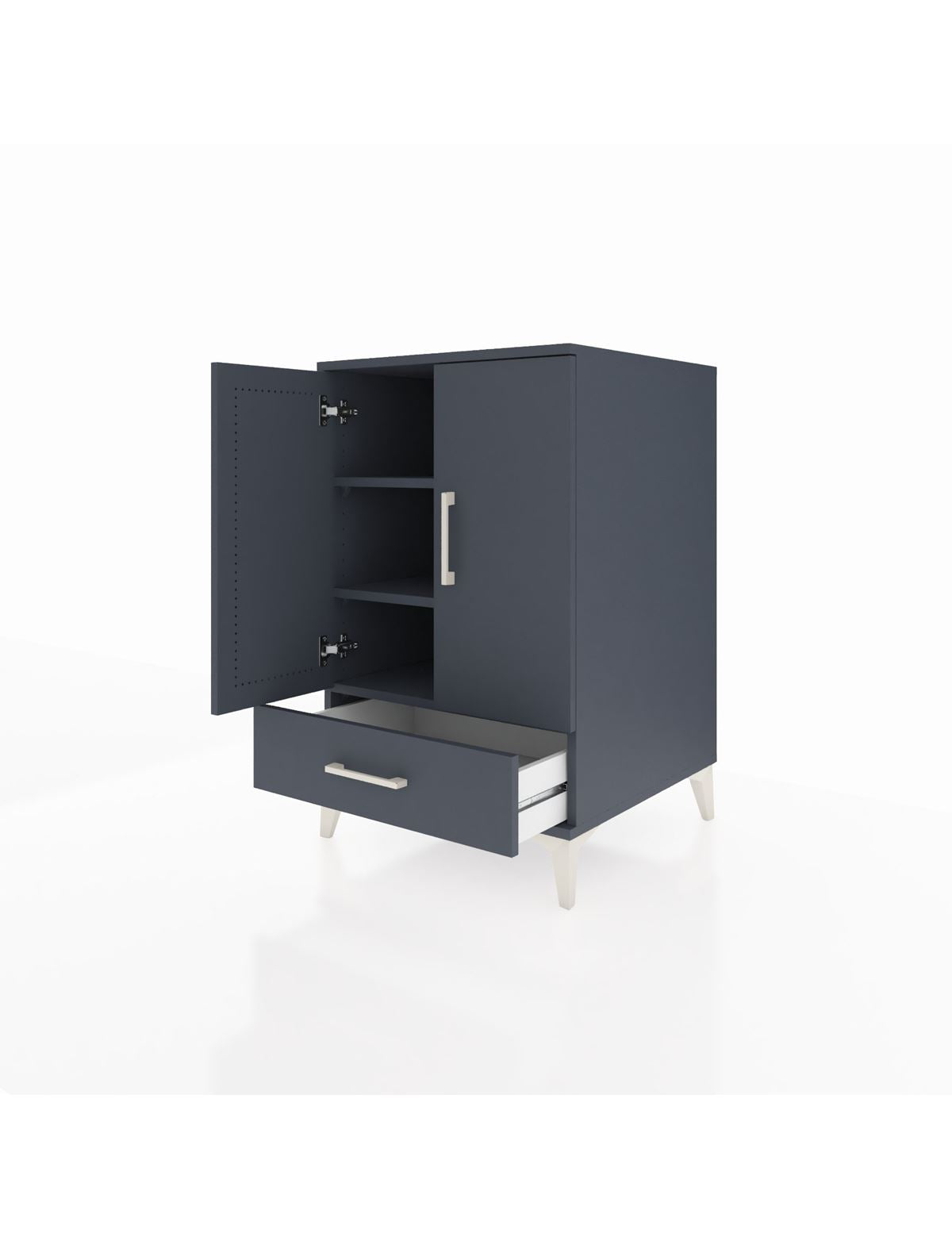 Kronos Komodin 3 Raflı Tek Çekmeceli 2 Kapaklı 60x59x96 - S80M041V5C