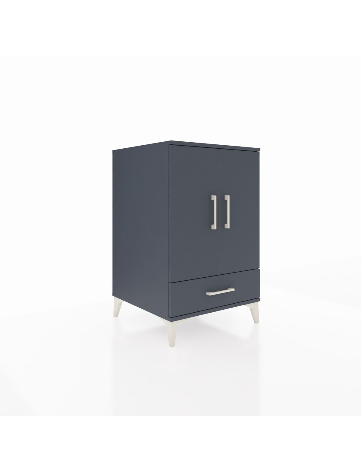 Kronos Komodin 3 Raflı Tek Çekmeceli 2 Kapaklı 60x59x96 Antrasit-Antrasit