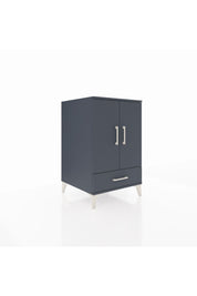 Kronos Komodin 3 Raflı Tek Çekmeceli 2 Kapaklı 60x59x96 Antrasit-Antrasit