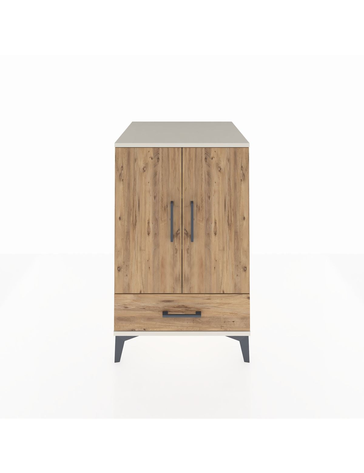 Kronos Komodin 3 Raflı Tek Çekmeceli 2 Kapaklı 60x59x96 Aytaşı-Çam