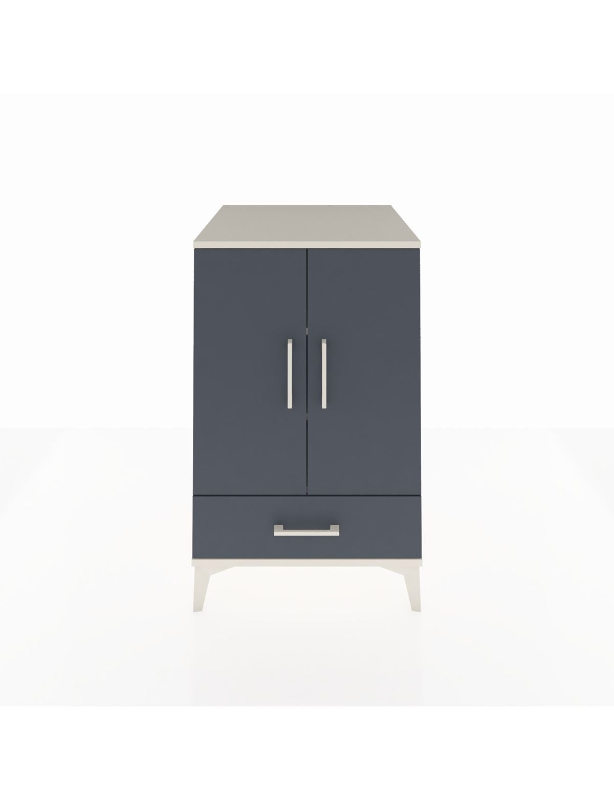 Kronos Komodin 3 Raflı Tek Çekmeceli 2 Kapaklı 60x59x96 Aytaşı-Antrasit