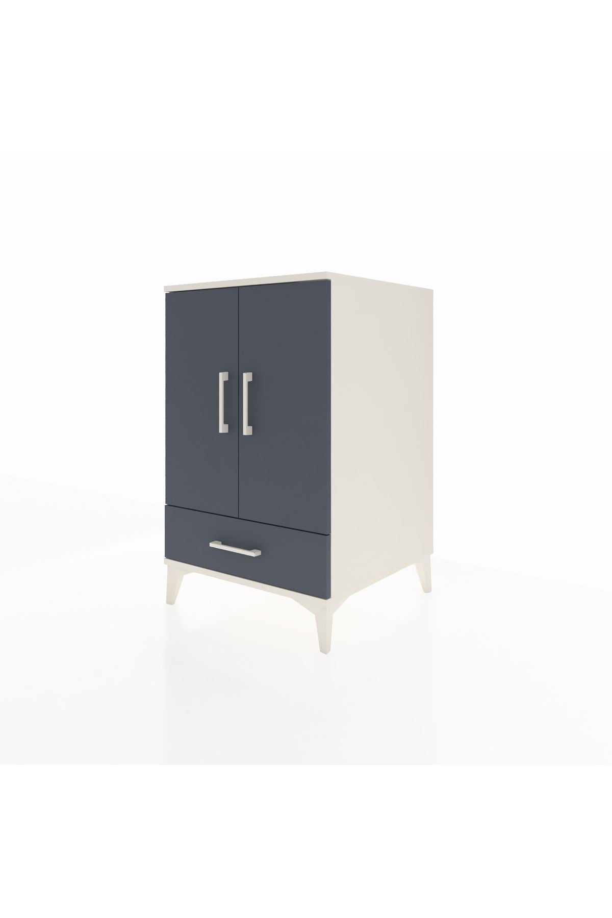 Kronos Komodin 3 Raflı Tek Çekmeceli 2 Kapaklı 60x59x96 Aytaşı-Antrasit