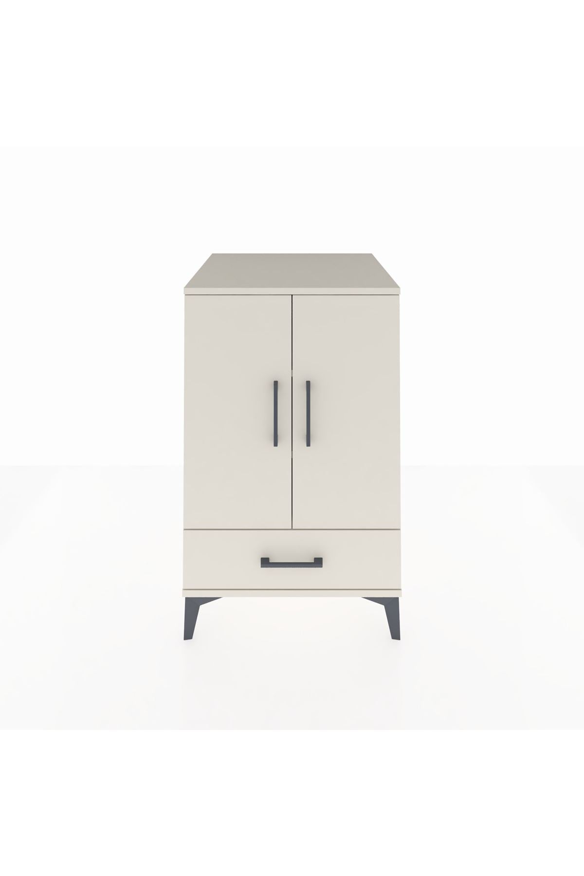 Kronos Komodin 3 Raflı Tek Çekmeceli 2 Kapaklı 60x59x96 Aytaşı-Aytaşı