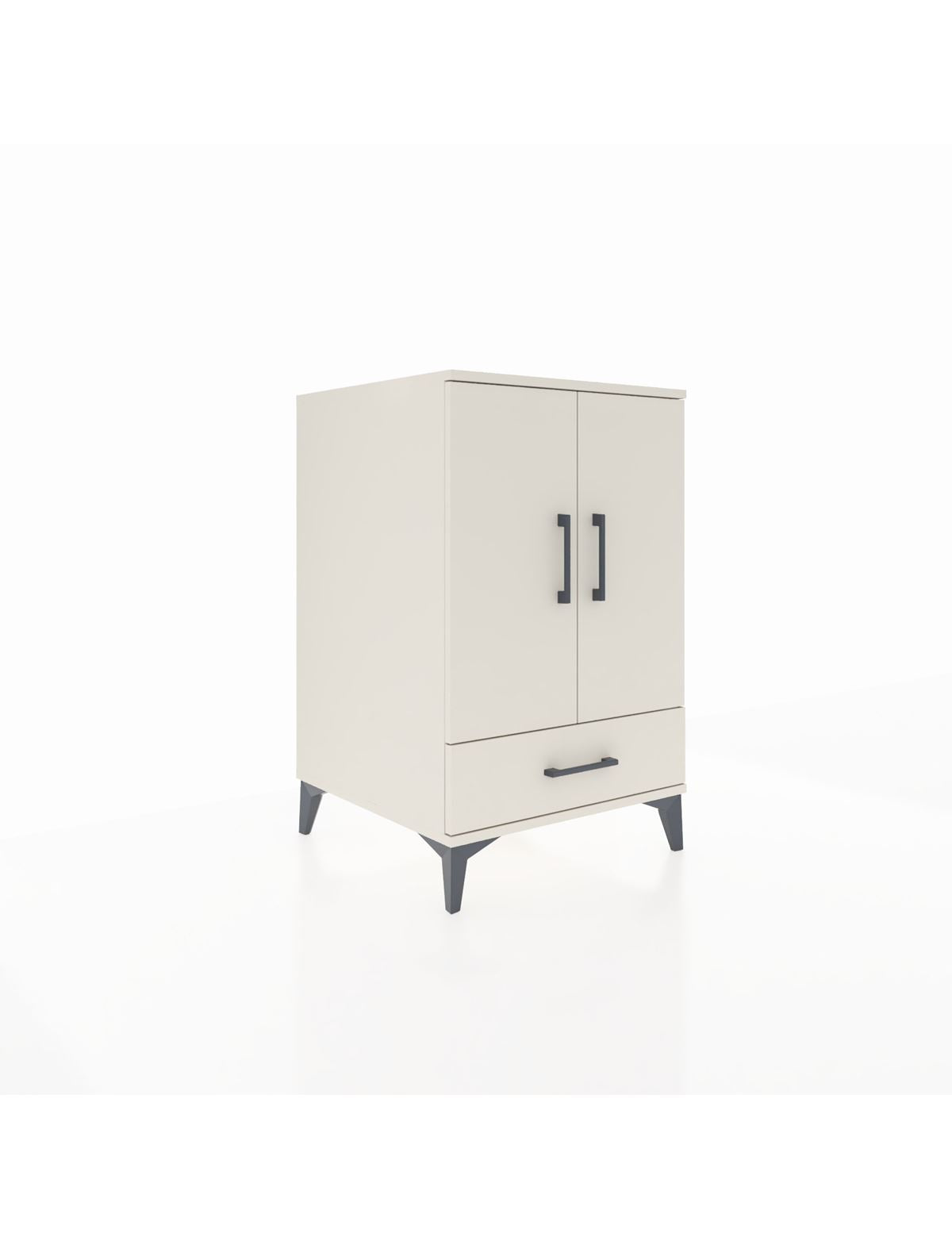 Kronos Komodin 3 Raflı Tek Çekmeceli 2 Kapaklı 60x59x96 Aytaşı-Aytaşı